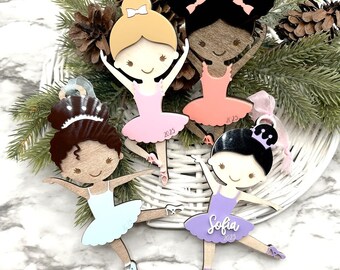 2025 Ballerina Personalized Ornament - Custom Dance Recital Gift - Ballet Girl Christmas Ornament - Dance Class - Diverse Ballerina