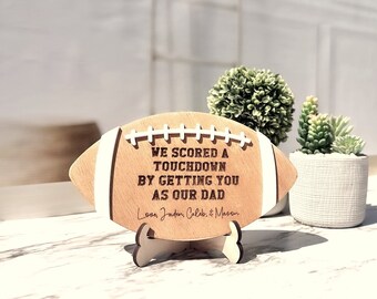 Father Christmas Gift / Football Dad Sign / We Scored a Touchdown Sign / Gift for Dad / Gift for Grandpa / Sports Father Gift / New Dad