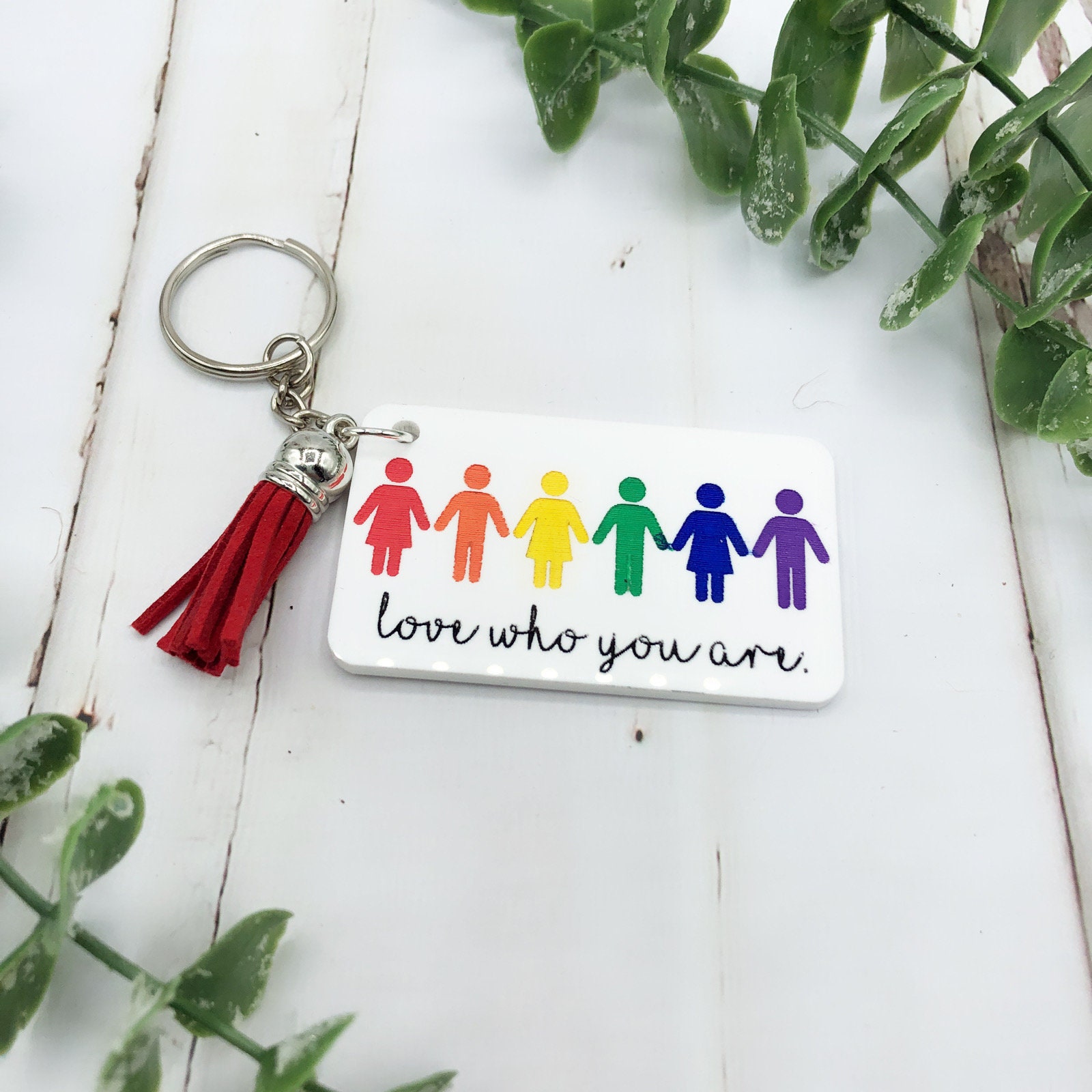 Rainbow Pride Keychain / Rainbow People / Pride Keychain / Love ...