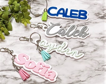 Backpack Tags, School Name tags, Kids Keychains, Name Tag, Kids Name Tag, Lunchbox Name tag, Diaper bag Tag, Luggage Tag, Team Tags