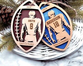 Personalized  Football Player Ornament / 2025 Teen Boy/ Football Christmas / Custom Jersey / Sports Jersey Ornament / Football Tag / Bag tag