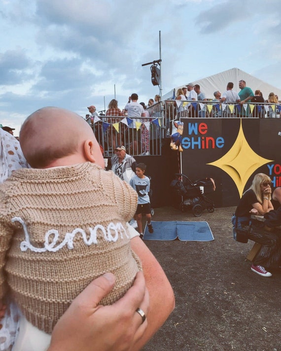 6-12 Month Personalized Hand Knitted Baby Cardigan With Name - Etsy