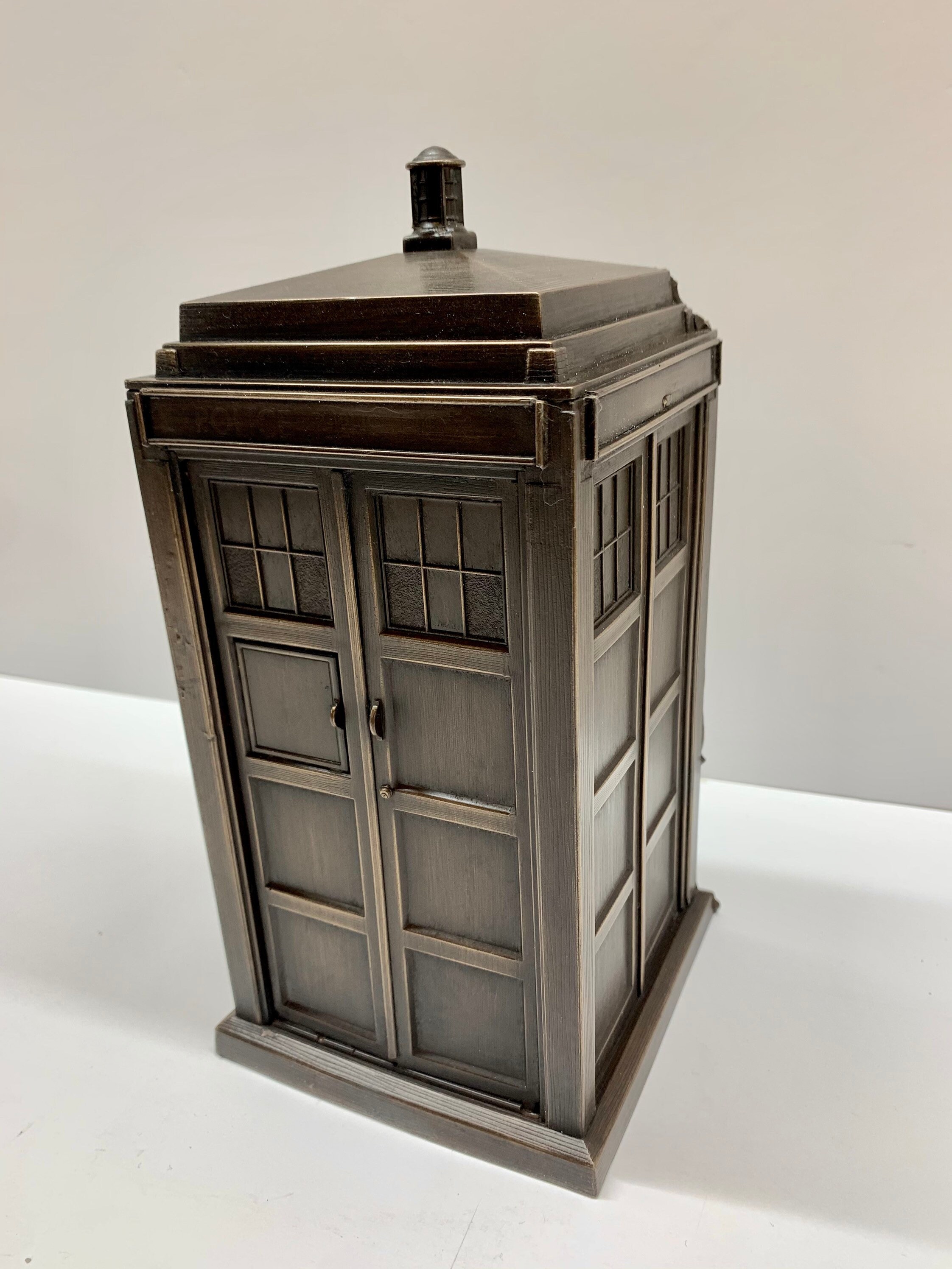 Doctor Who Tardis Statue In Bronze Copper Iron and Royal Etsy