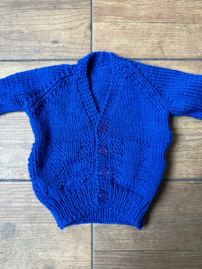 3-6 Month Personalized Hand Knitted Baby Cardigan With Name Embroidery. Perfect Present With Gift Wrapping Options Available image 4