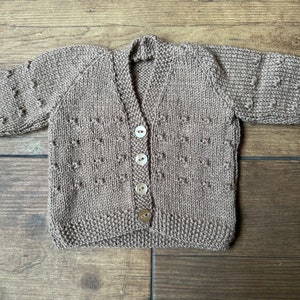 3-6 Month Personalized Hand Knitted Baby Cardigan With Name Embroidery. Perfect Present With Gift Wrapping Options Available image 3