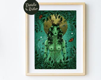 Mother Nature, wild woman art print