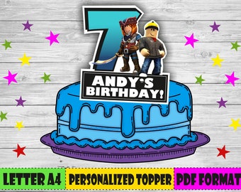 Roblox Cake Topper Etsy - 