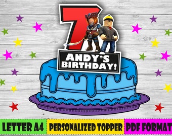 Roblox Cake Topper Etsy - 
