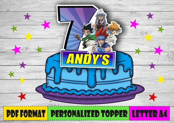 Digital Beyblade Personnalise Cake Topper Decoration De Fete Etsy Digital Beyblade Personnalise Cake Topper Decoration De Fete Etsy
