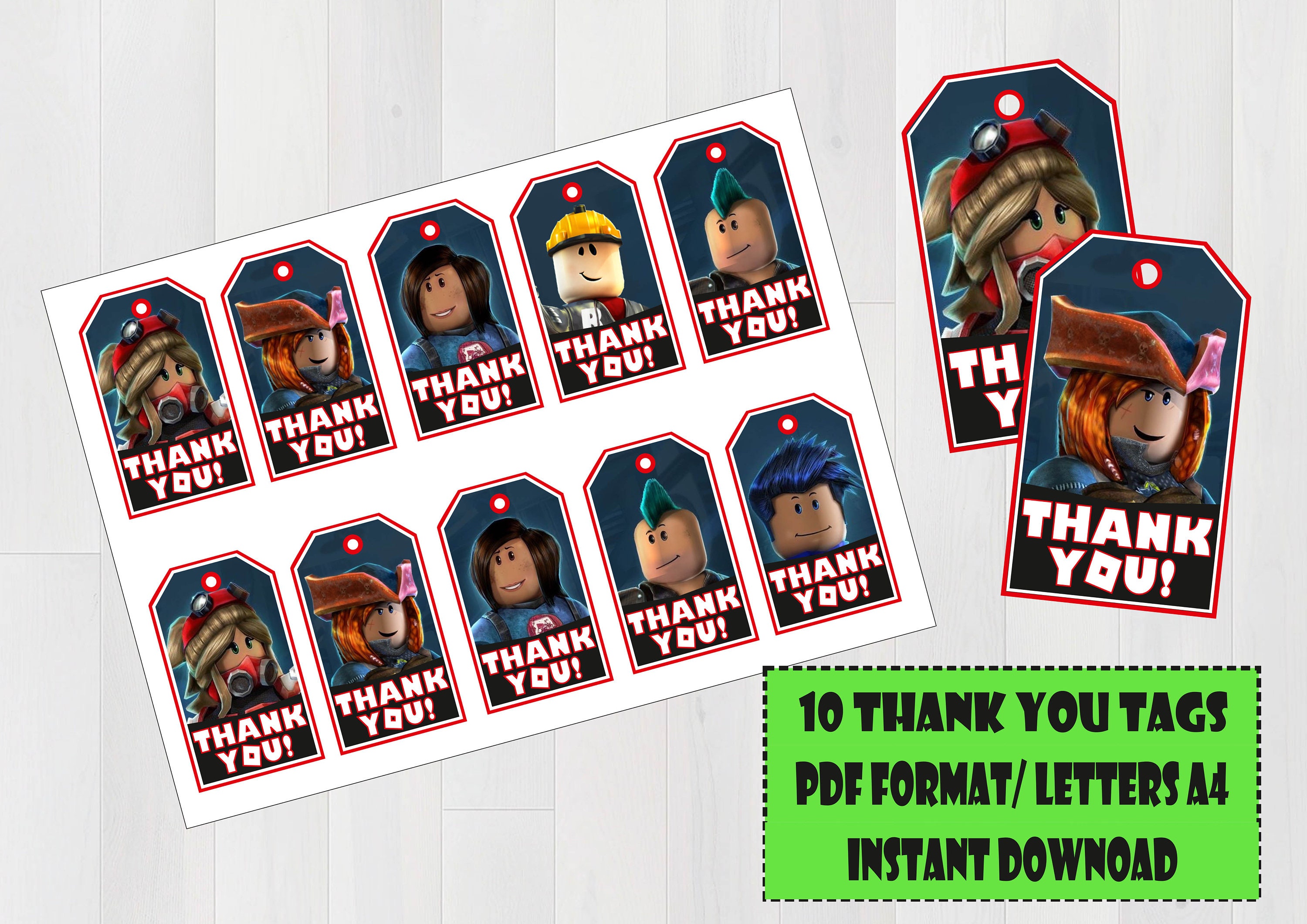 Digital Item Roblox Thank You Tags Instant Download Roblox Etsy - roblox thank you tags