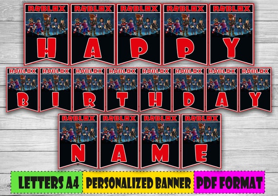 Digital Personalized Roblox Banner Printable Roblox Decor Party Roblox Decoration Roblox Children Party - cre uniform roblox