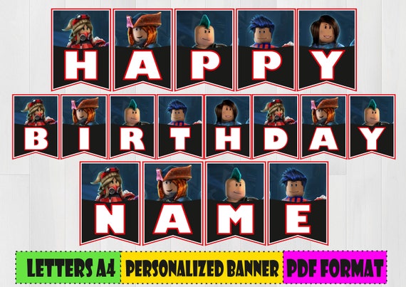 Digital Roblox Personal Banner Roblox Printable Decoration Party Roblox Decoration Roblox Children Party - my flag domincan 4 life roblox