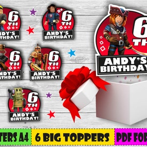 Digital Roblox Cupcake Personalized Toppers Roblox Printable Etsy - roblox characters 02 cupcake toppers or buttons printable a4 etsy roblox character printables cupcake toppers