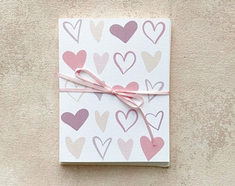 Valentine's Day Hearts Note Card Set of 5