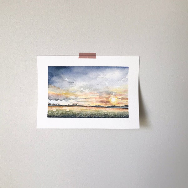 Feels Like Home - Midwest Collection Aquarell Landschaft Bauernhof Malerei Landleben