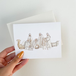 Nativity Cards Christmas Winter Holiday Jesus Christ Note Card Set of 5