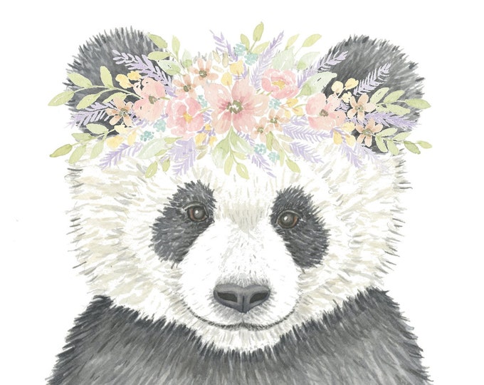 Panda floral - Collection animaux sauvages