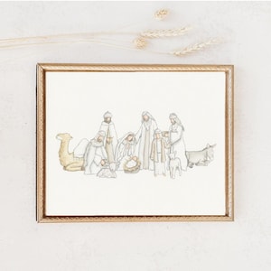 Nativity Christmas Religious Artwork Birth of Jesus Christian Art