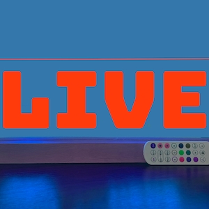 On Air, Live LED Sign with Awesome Large  Wood Base - Great gift for Streamers, Podcasts, Radio, DJ, Hosts, YouTube