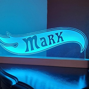 Personalized Hot Wheels Inspired Kid&#39;s Name LED Sign - Great for Night Lights, Christmas, Birthday, and Children&#39;s Gifts