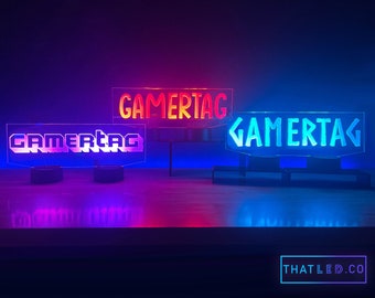 Custom Gamertag Dual Base LED - For Streamers, Gamers, and Groomsman Gifts