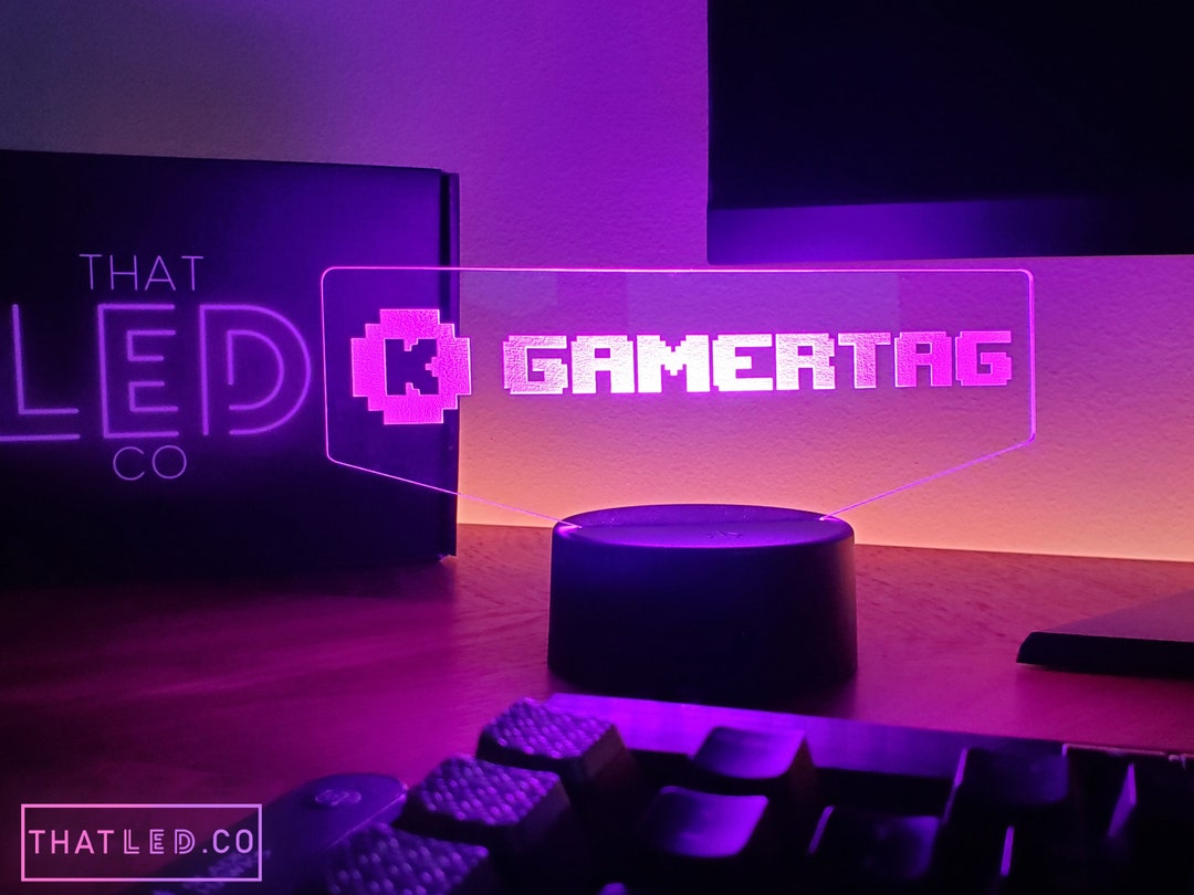 Custom Streamer Design Single Base LED With Gamertag for Streamers and Gamers Etsy