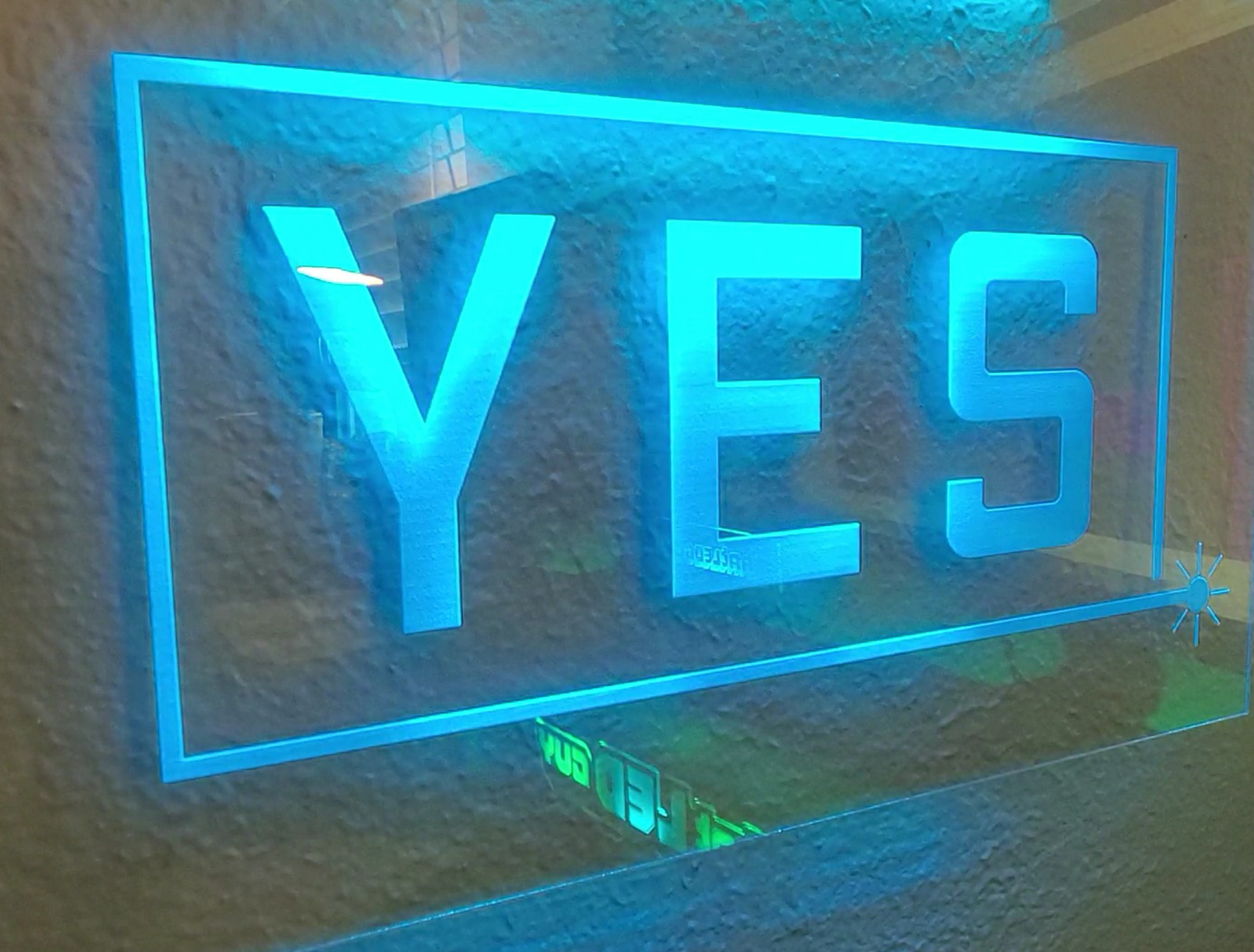 Custom Wall Hanging LED Sign with Engraved Acrylic Panel for Etsy