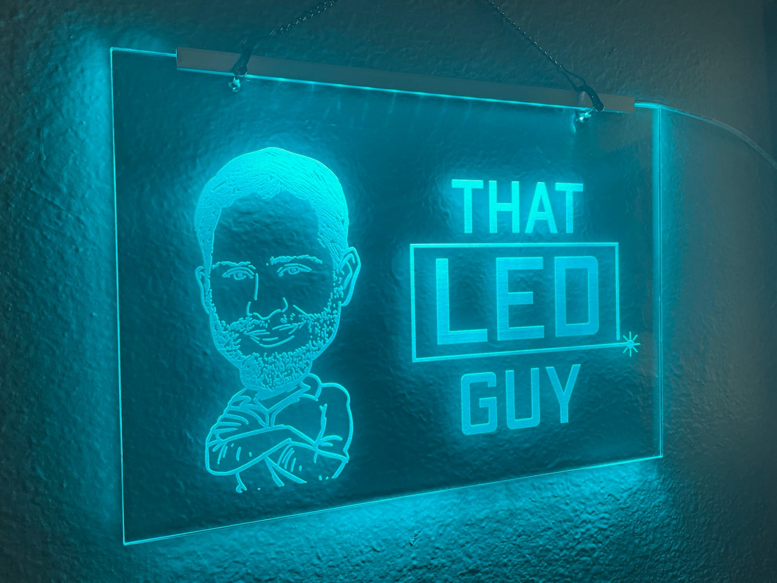 Custom Wall Hanging LED Sign with Engraved Acrylic Panel for Etsy