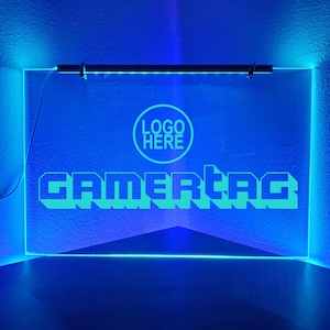 Custom Gamertag Wall Hanging LED Sign | Multiple Sizes |  | For Streamers and Gamers