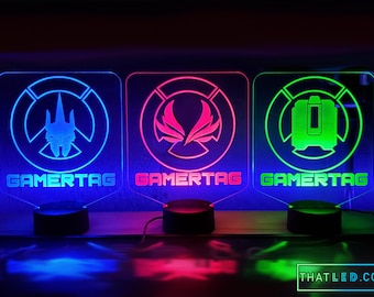 FPS Game Inspired Backlit LED w/ Custom Gamertag - Character Symbol or Ultimate Symbol