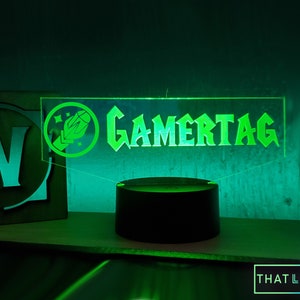 Custom MMORPG Classic Game Inspired Single Base LED with Gamertag - For Streamers and Gamers