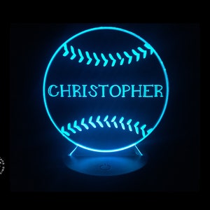 Kid&#39;s Name - Baseball Custom Backlit LED