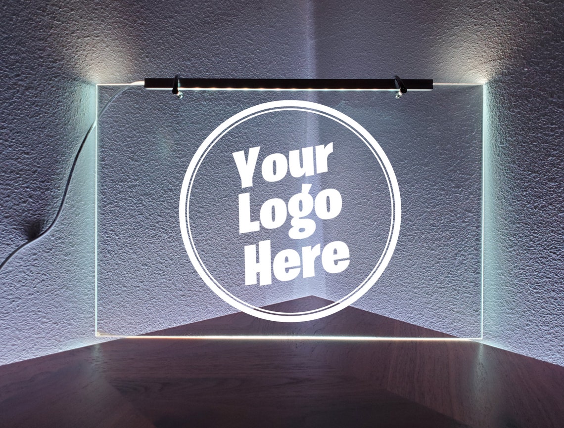 Custom Wall Hanging LED Sign with Engraved Acrylic Panel for Etsy
