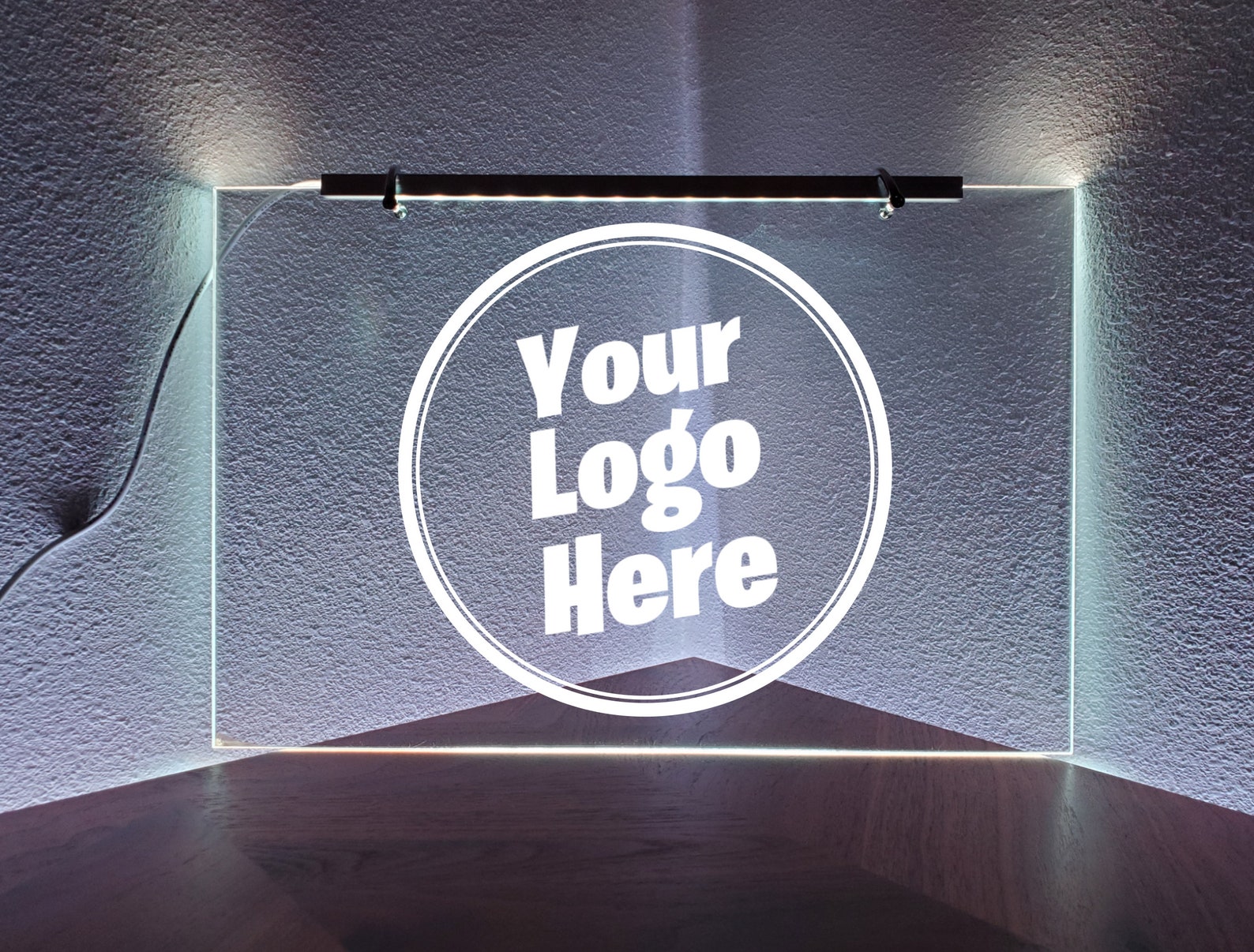Custom Wall Hanging LED Sign with Engraved Acrylic Panel for Etsy