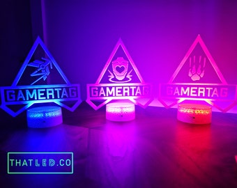 Battle Royal Inspired LED w/ Custom Gamertag and White Crackle Base- Character Ultimate Included