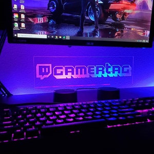 Custom Gamertag Dual Base LED For Streamers, Gamers, and Groomsman Gifts image 3