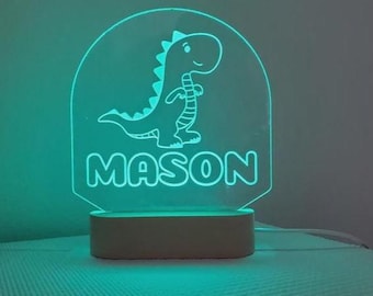 Personlig Dinosaurie LED Nattlampa - Barnrumsinredning