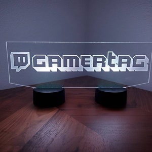 Custom Gamertag Dual Base LED For Streamers, Gamers, and Groomsman Gifts image 2