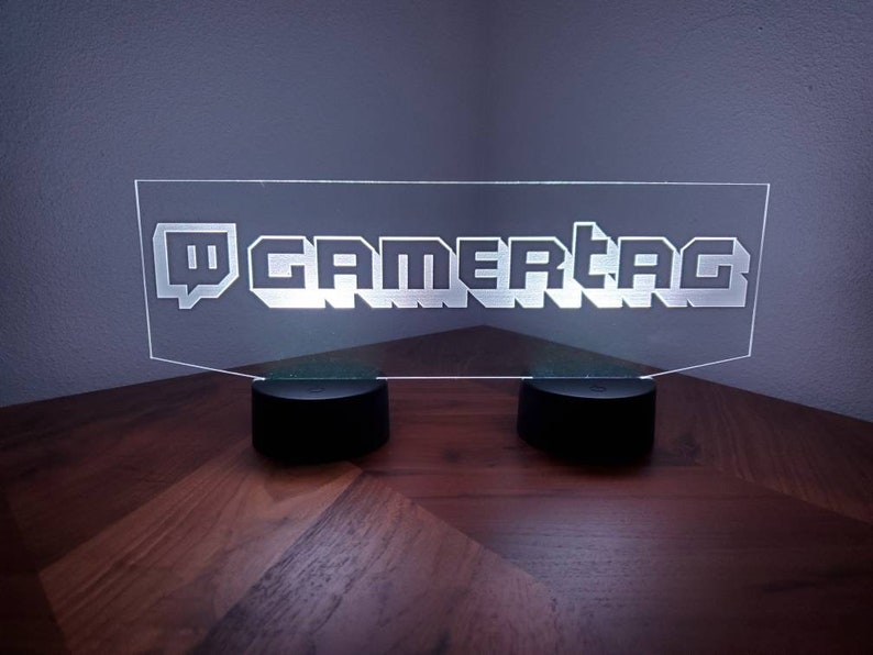 Custom Gamertag Dual Base LED For Streamers, Gamers, and Groomsman Gifts image 2