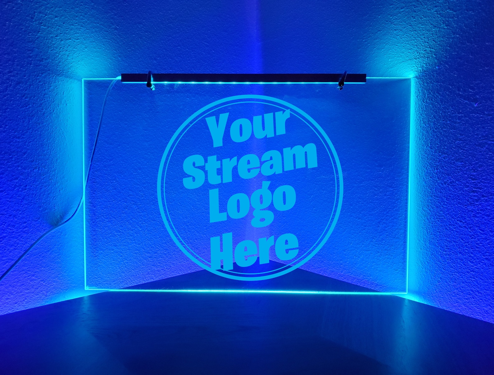Custom Wall Hanging LED Sign with Engraved Acrylic Panel for Etsy