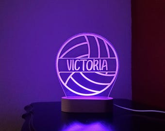 Personlig LED-skylt med namn för volleybollbarn - Perfekt för nattlampor, utmärkelser, julklappar, födelsedagspresenter och lagpresenter
