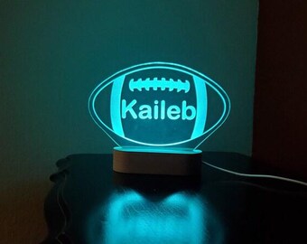 Personlig LED-nattlampa för fotboll – Perfekt för nattlampor, utmärkelser, julklappar, födelsedagspresenter och lagpresenter