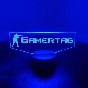 Custom FPS Classic Inspired Single Base LED with Gamertag - For Streamers and Gamers