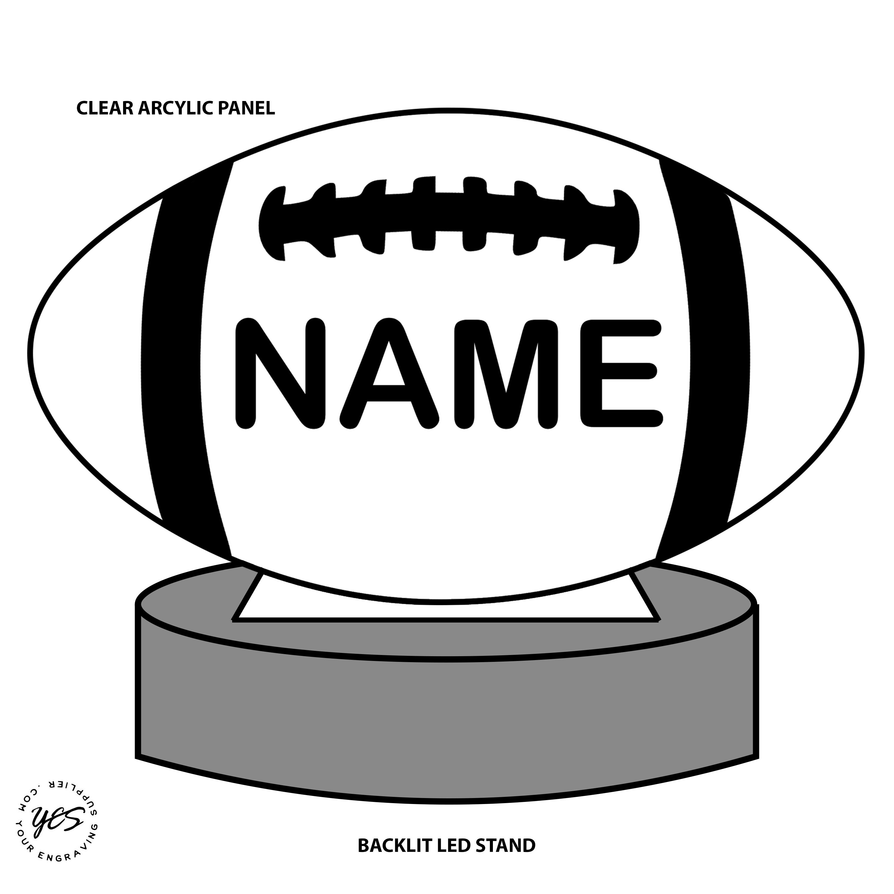 Kid's Name Football Custom Backlit LED Etsy