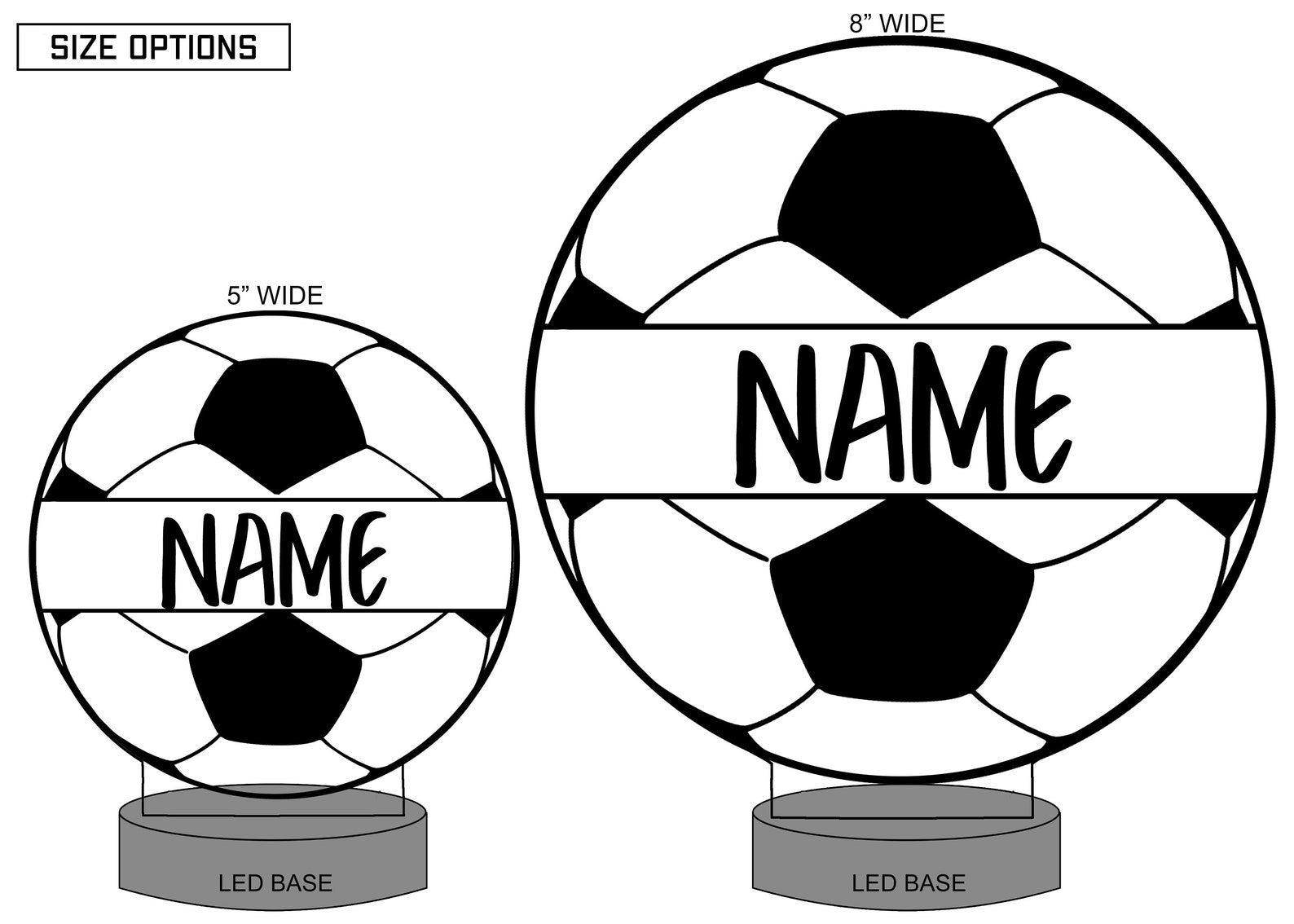 Kid's Name Soccer Ball Custom Backlit LED Etsy