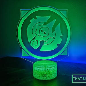 Large MMORPG Classic Game Inspired Single Base LED with Symbol Choice and Two Base Options - For Streamers and Gamers