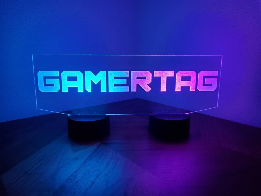Custom Gamertag Dual Base Backlit LED Etsy