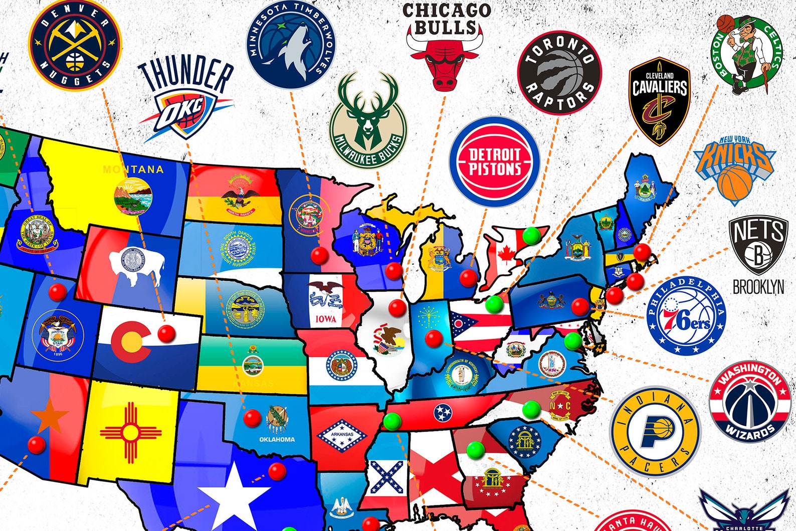 NBA teams nba poster basketball poster nba art toronto Etsy