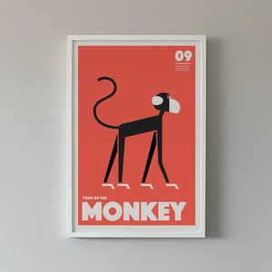 Chinese Zodiac Monkey Print
