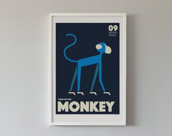Chinese Zodiac Monkey Print V03